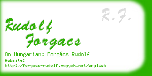 rudolf forgacs business card